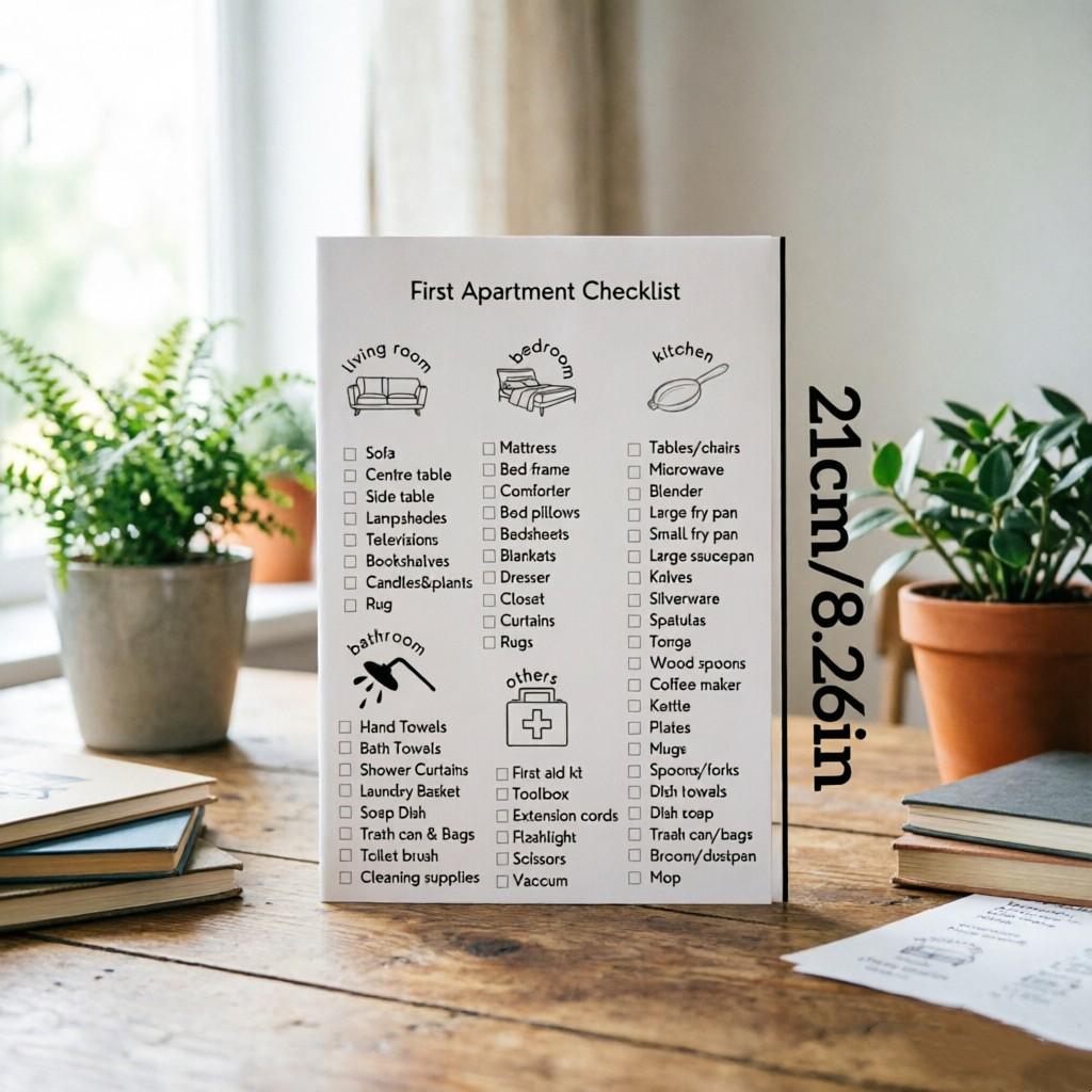 10 Sheets Apartment Moving Checklist, Living Room/bedroom/kitchen/bathroom Essential Items List, New Home Move-In Planning Tool