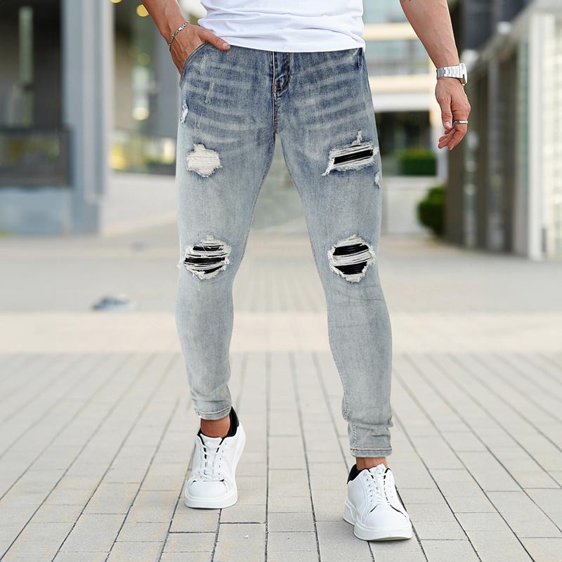 GINGTTO Men's Ripped Skinny Jeans Slim Fit Stretch Denim Pants Distressed Tapered Leg Fashion Pants GINGTTO Men's Ripped Skinny Jeans Slim Fit Stretch Denim Pants Distressed Tapered Leg Fashion Pants