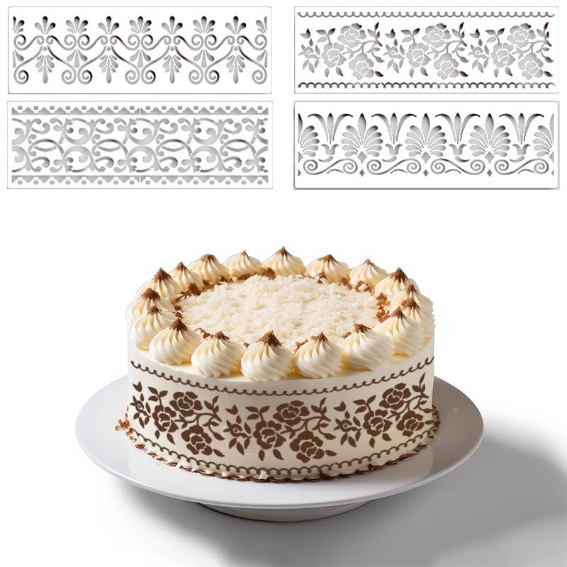 12 Piece Vintage Lace Drawing Templates Totem Cutout Molds, Retro Floral Design Stencils for Crafting, DIY Art Supplies