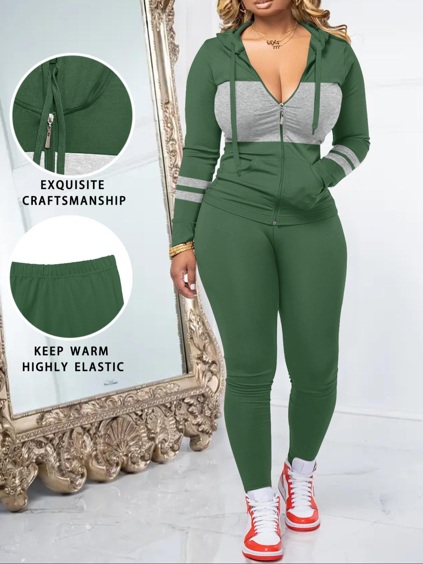Women's Fall Winter Chic Casual Set, Long Sleeve Top & Pants Two-Piece Suit, Simple Solid Color Home Wear for Parties & Leisure Activities