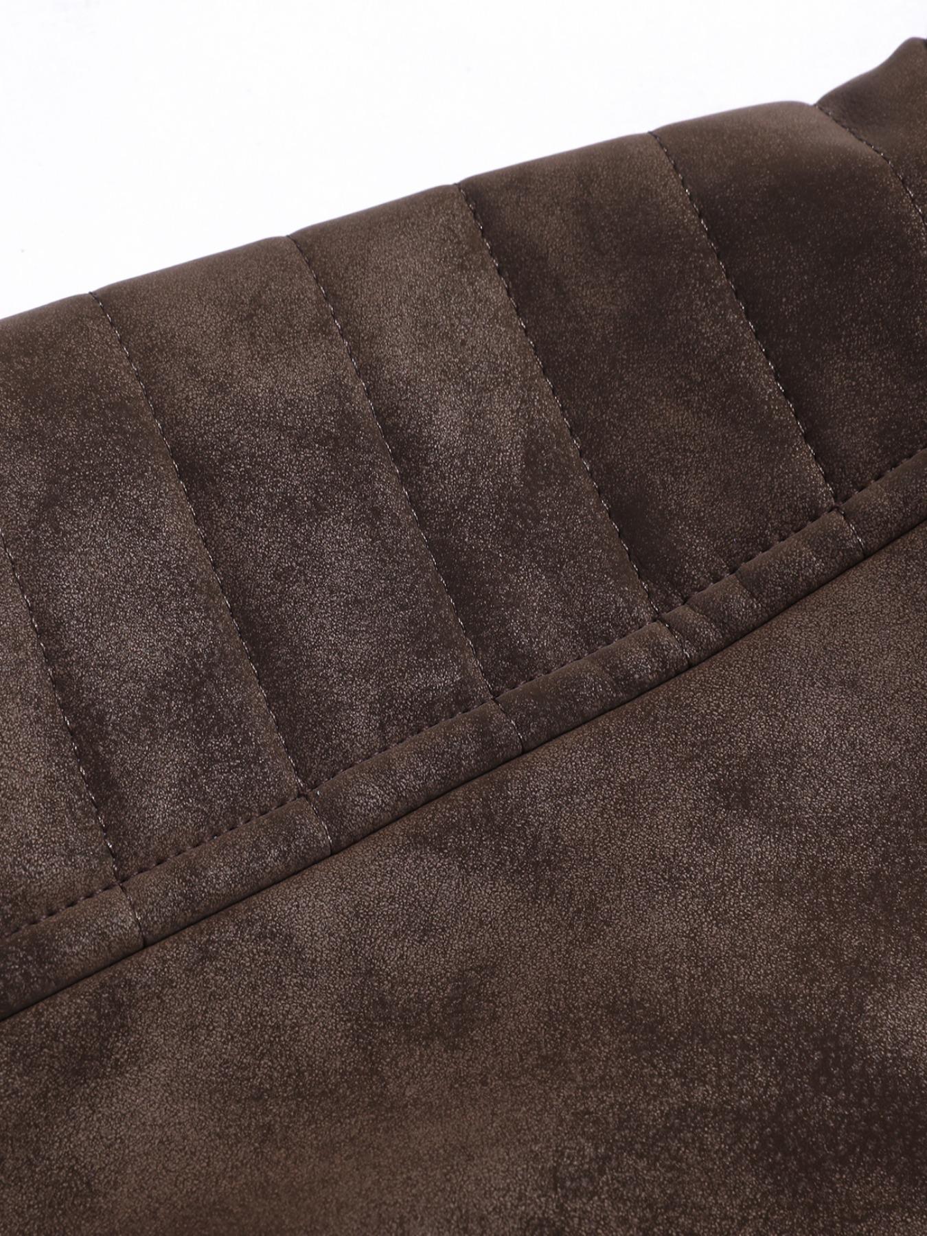 Men's PU Leather Jacket, Stand Collar Slim Fit Outdoor Windproof Coat, Artificial Leather Outerwear, Casual Fashion Jacket, Casual Athletic Jacket