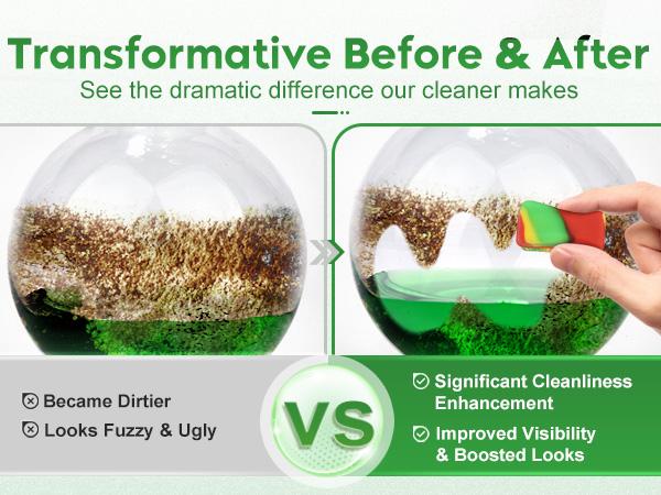 Magnetic Glass Cleaner Kit - Reusable Pipe Cleaning Tool Deep Cleans Hard-to-Reach Stains Two Silicone Brush with Handle Design Versatile for Glassware, Ceramic Surfaces Multicolor