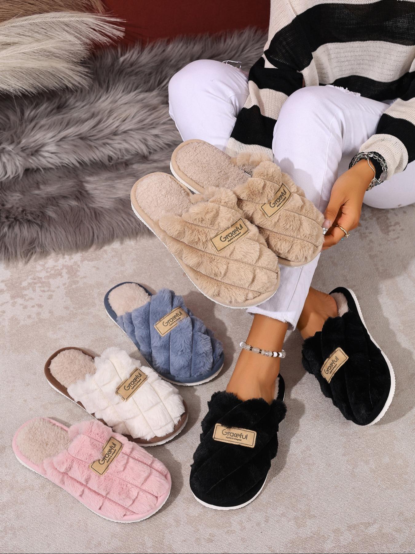 Unisex Winter Slippers with Soft Eva Sole, Thick Cushioning Indoor Home Shoes, Plush Lining, Durable Design, Comfortable Couple Footwear, Thermal Lined Slippers