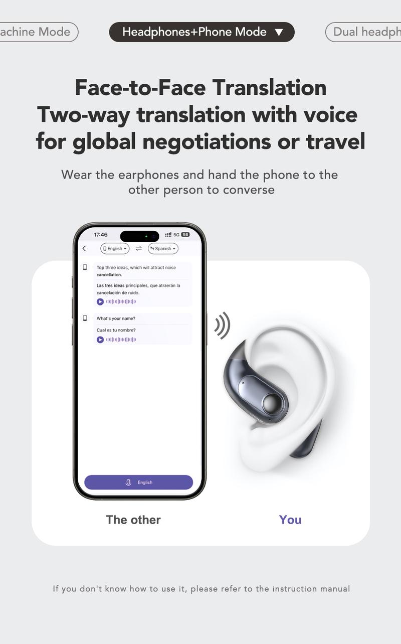 MINISO MS193 AI Headphones OWS Wireless Bluetooth 6.0 Earphones,134 Languages Translation,LCD Display Screen Charging Case,ENC Earbuds Smart Headsets   Chargeable Audio Black