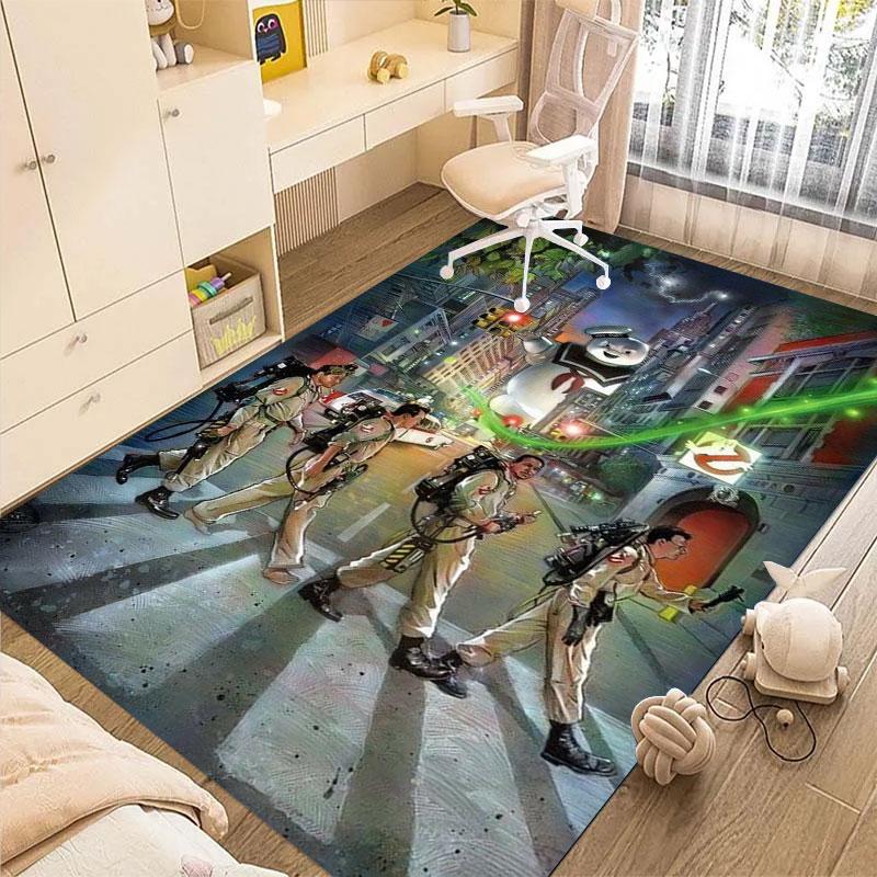 Ghostbusters 21 Animated Print Carpet, Home Living Room, Bedroom, Office Chair Under Carpet, Gift for Family and Friends, Christmas Decorative Carpet