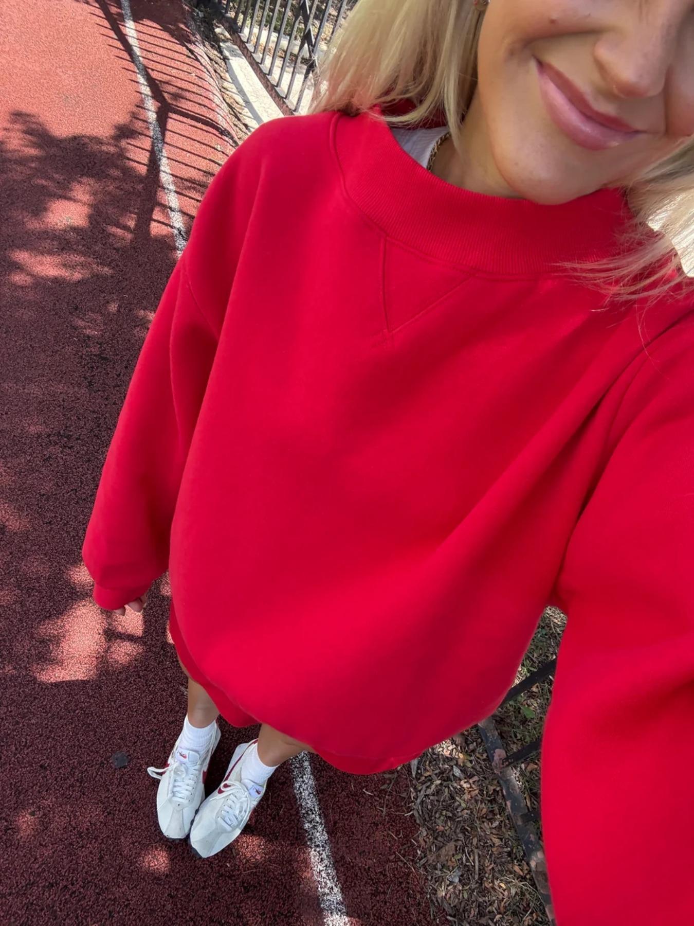 Women's Thick Warm Pullover Sweater, High Neck Long Sleeve Top, Casual Loose-Fit Winter Fashion, Plain Pattern, Fall & Winter Wear Womenswear