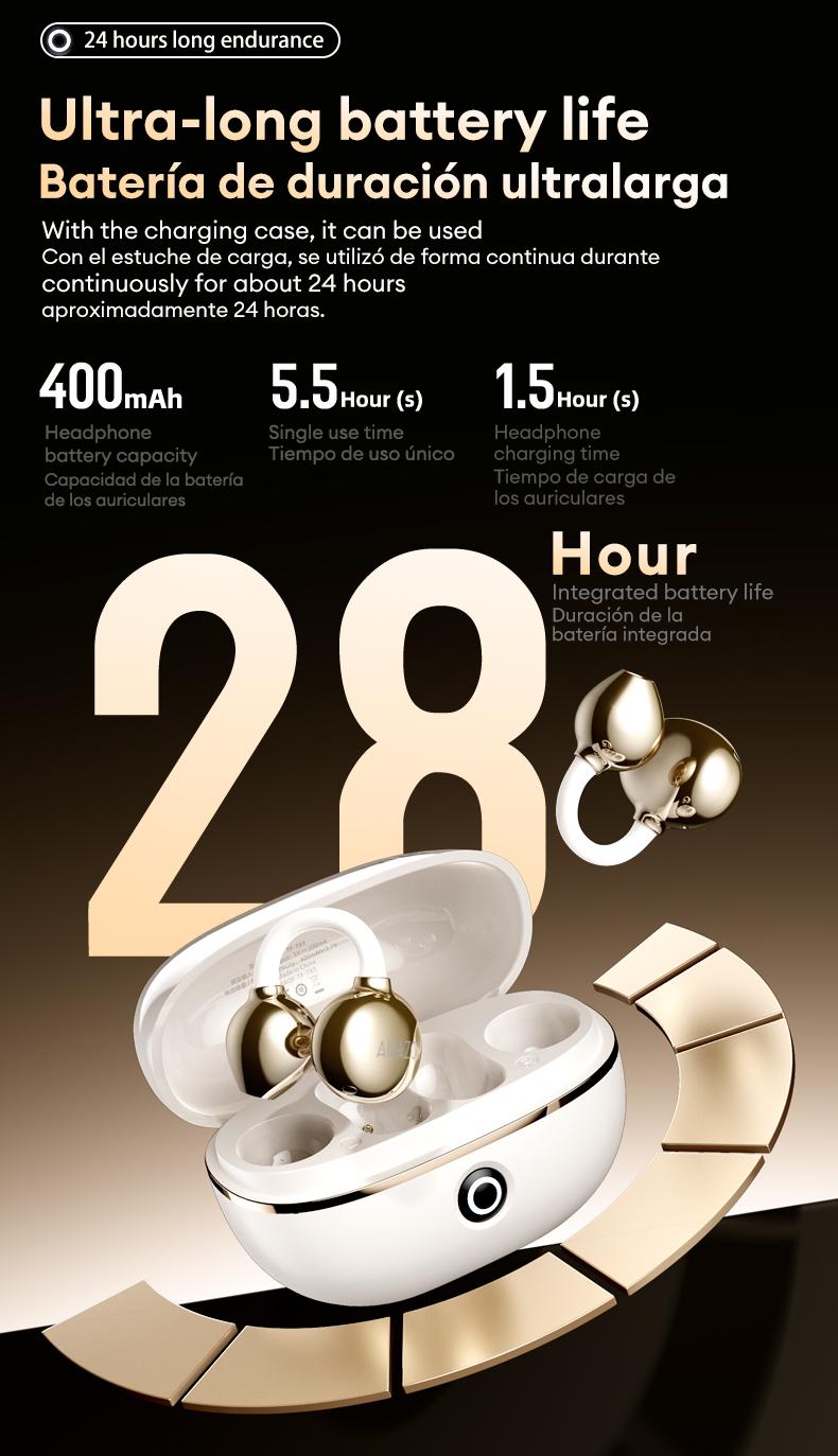 Transformers TF-T83 Clip-on Design Bluetooth 5.4 Earphones, Powerful Sound Effects for Music & Phone Calls, Wireless Gaming Headset Compatible with Various Systems