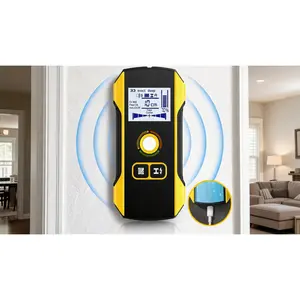 6-in-1 Electronic Wall Stud Finder Scanner with Upgraded Positioning Hole, Wall Detector Locates Center & Edge of Wood Studs, Metal Studs, Joists, Live AC Wires and Hidden PipesMiro up