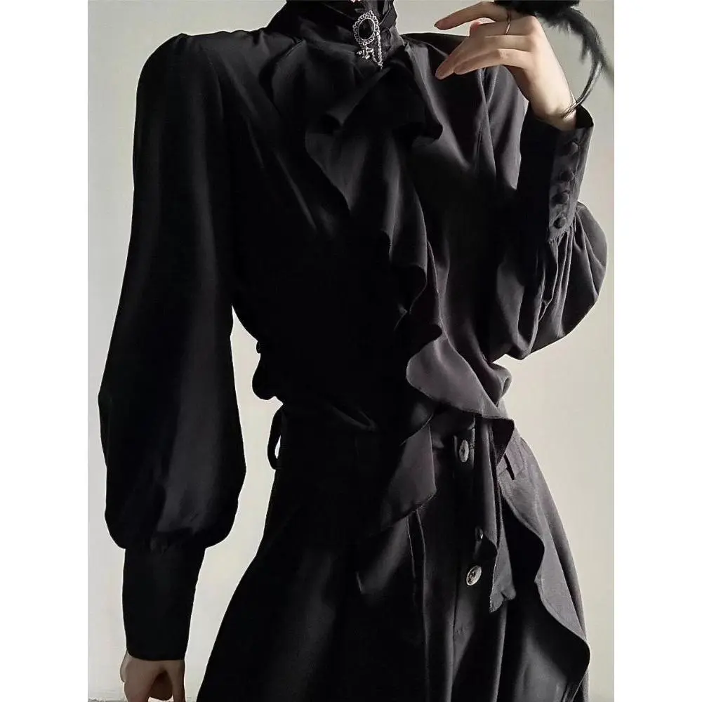 Y2K Japanese Harajuku Slim Fitted Tops Women Vintage Bow Sailor Collar Blouse Gothic Sweet Evening Party Shirts for Ladies