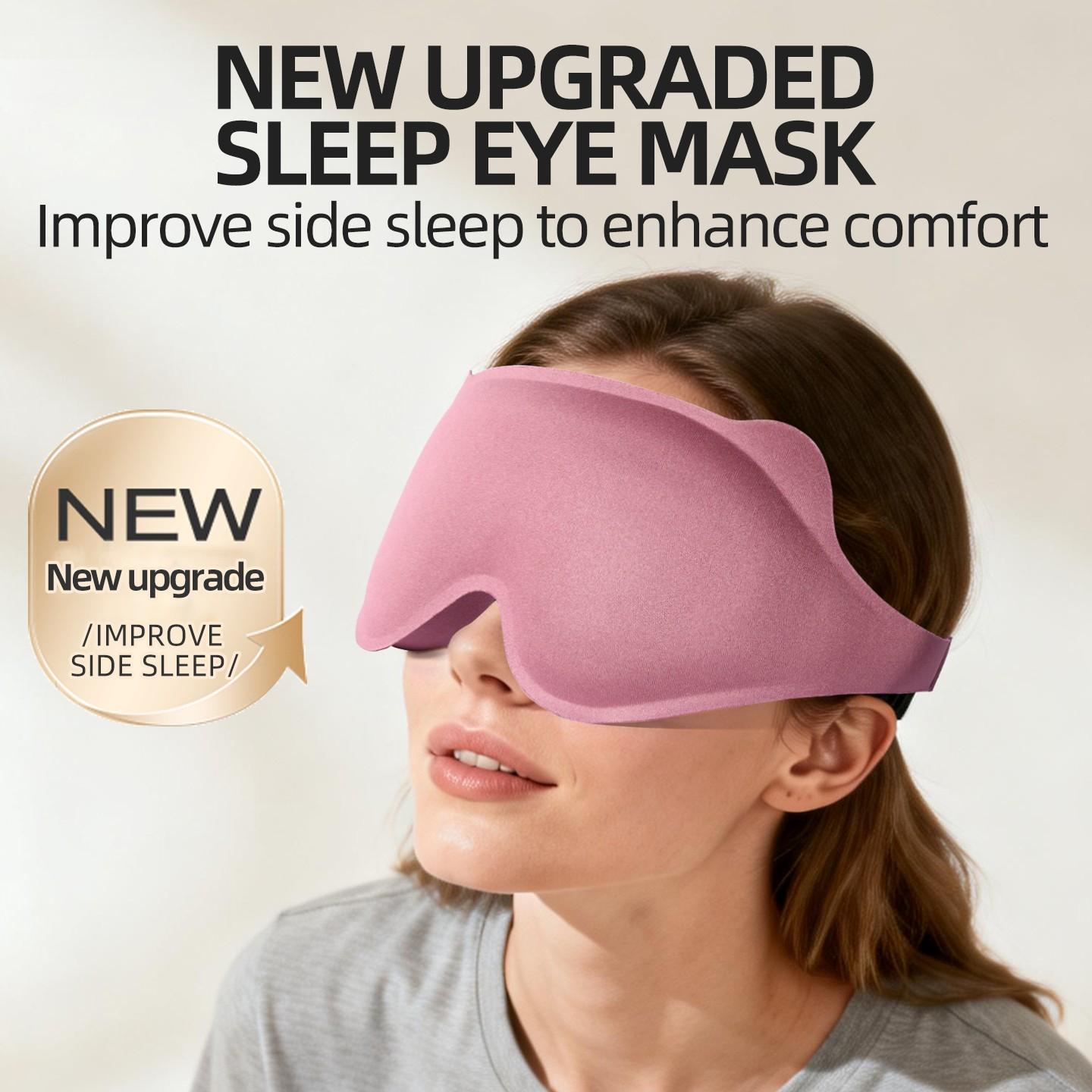 3D Deep Contoured Sleep Mask, Total Blackout Blindfold, No Eye Pressure, Breathable for Side Sleepers
