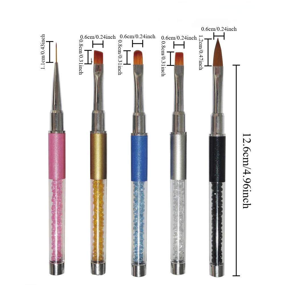 Professional Nail Art Brush Set for Acrylic Gems Glitter Design: Leak-Proof Fine Tip, Anti-Slip Handle, with Storage Box. Ideal for Gel Polish, Carving Powder, DIY & Salon Use. Easy Clean & Maintenance.