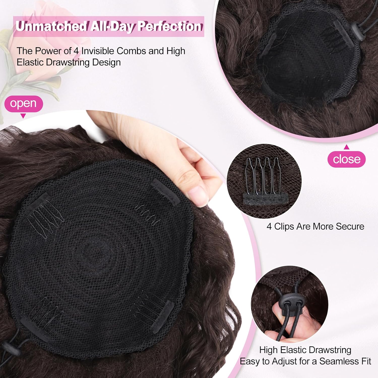 【FLASH SALE] Summervibes CHAOEE 10Inch Curly Ponytail Extension Drawstring Ponytail for Black Women Synthetic Short Hair Two Styles in One Versatile Pony Tails(Black Brown)