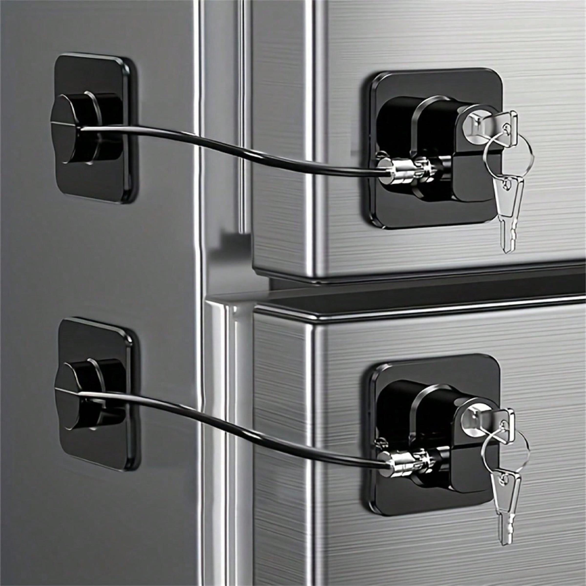 Versatile Refrigerator Locks with Keys, Easy Install Home Security Locks, Ideal for Kitchen Fridges, Cabinets, Drawers, Closets
