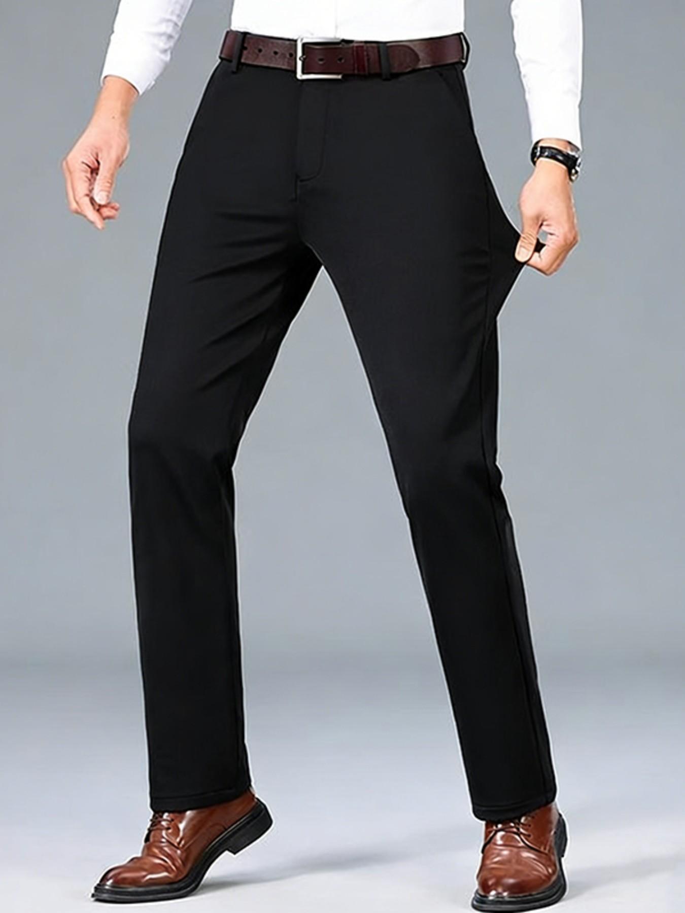 4-Pack Men's Business Casual Pants, High Elasticity Stretch Comfortable Fabric, Wrinkle-Resistant Easy Care, Slim Fit Straight Leg, All Seasons