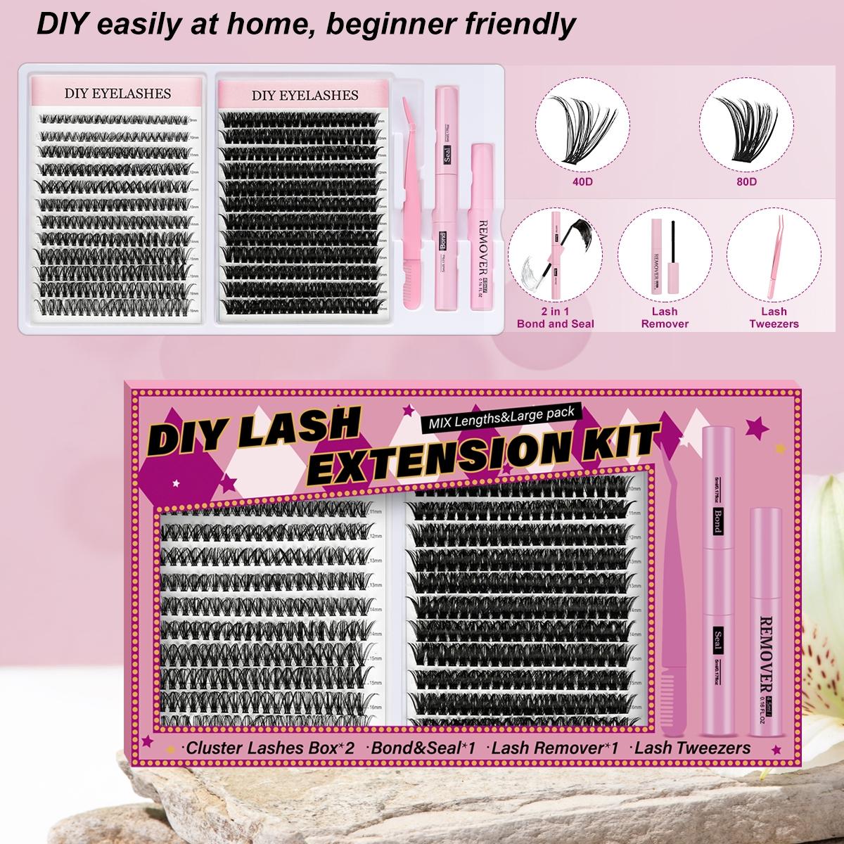DIY Eyelash Extension Kit, Eyelash Extensions Set, Professional and Beginner Friendly, Easy Home Use, Full Set, Perfect for Beginners, Professional Quality