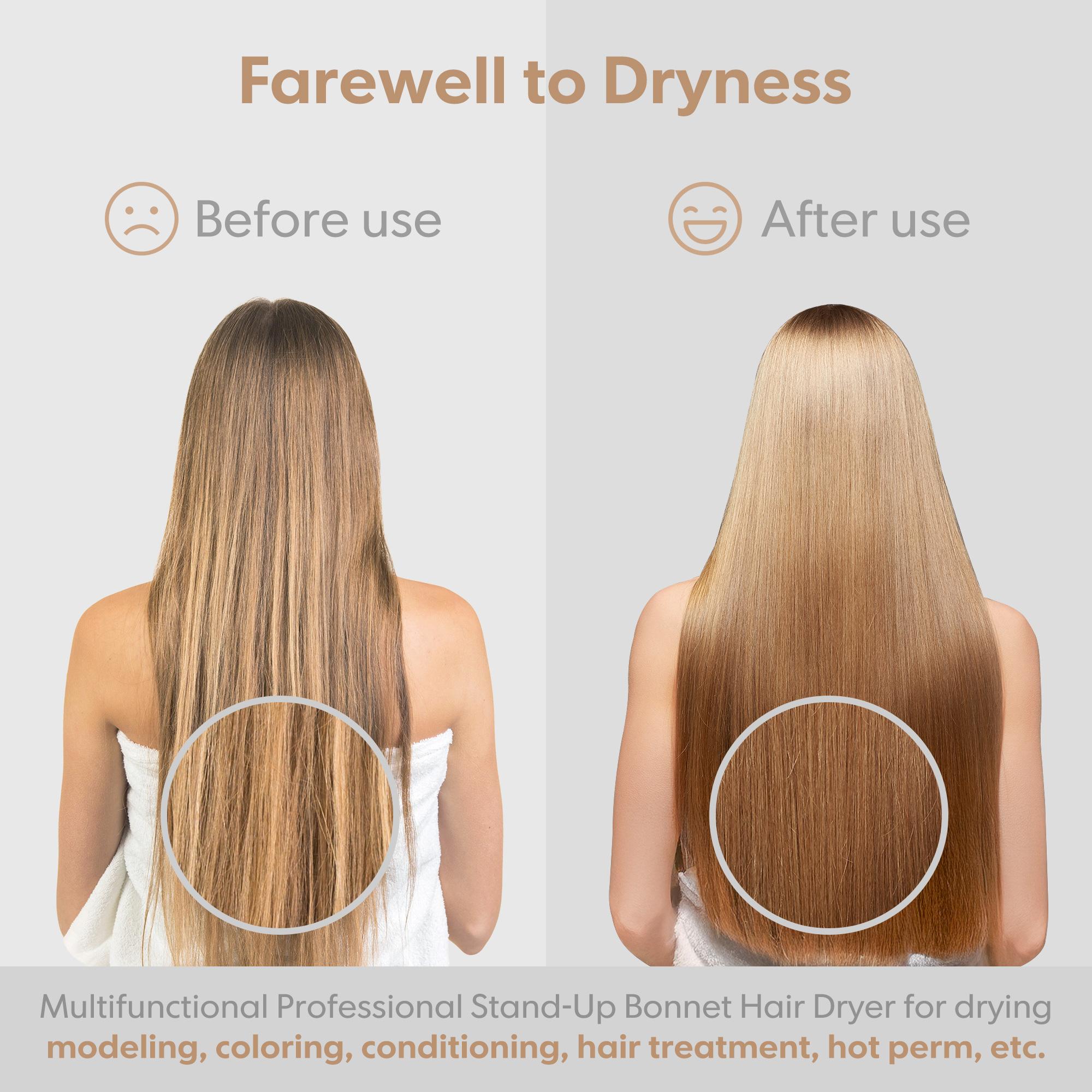 ZENY 1300W Adjustable Hooded Hair Dryer with 360° Swivel Base & 180° Swivel Hood for Home & Salon Use