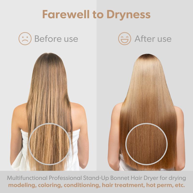 ZENY 1300W Adjustable Hooded Hair Dryer with 360° Swivel Base & 180° Swivel Hood for Home & Salon Use