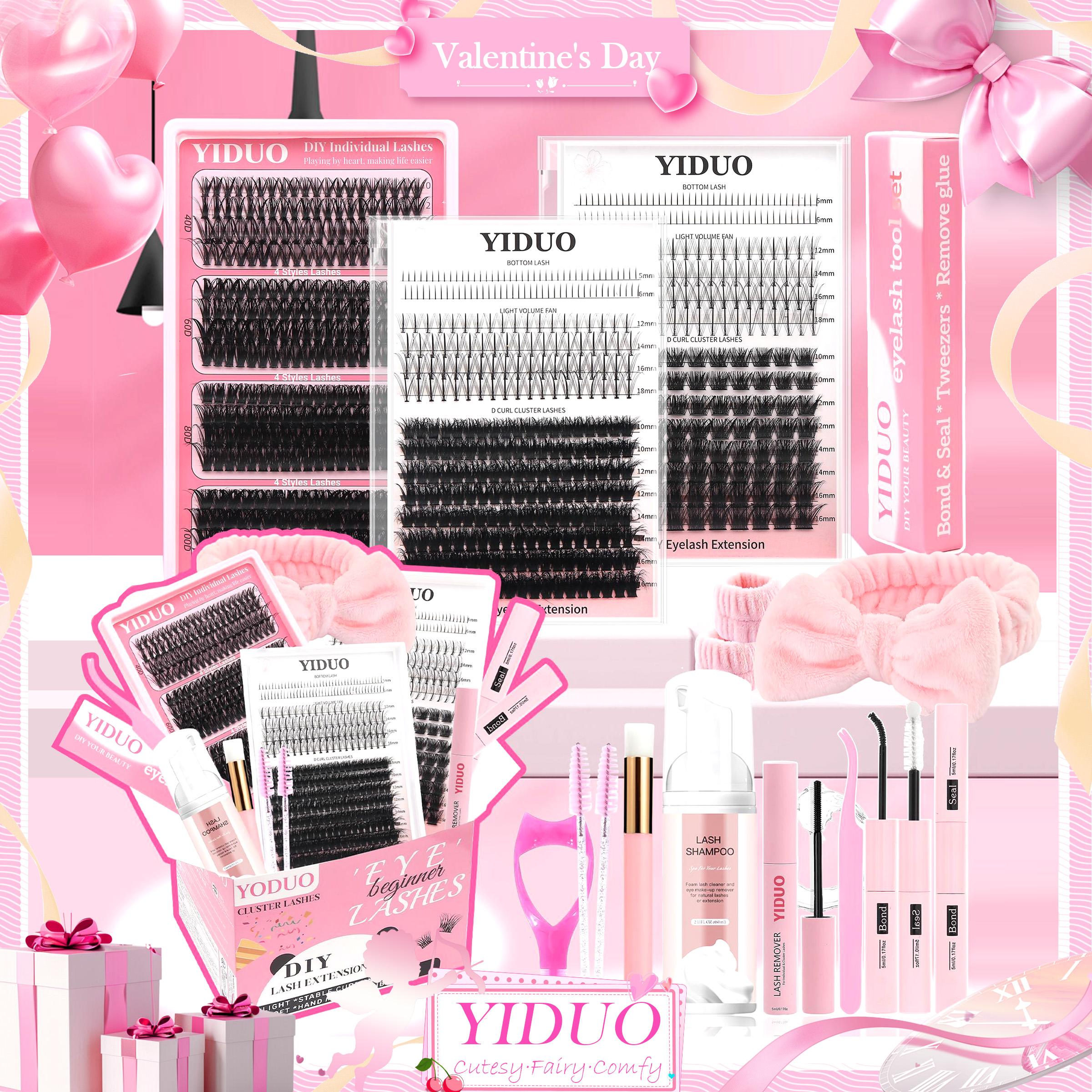 Mixed-Length Individual False Eyelash Kit - Natural-Look Eyelash Extensions with Eyelash Extension Glue, Lash Bond & Seal, Remover, Tweezers, Brush, Headbands and Wristbands - Self-Grafting Curled Eyelashes for Eye Makeup Enhancement #TOP PICKS