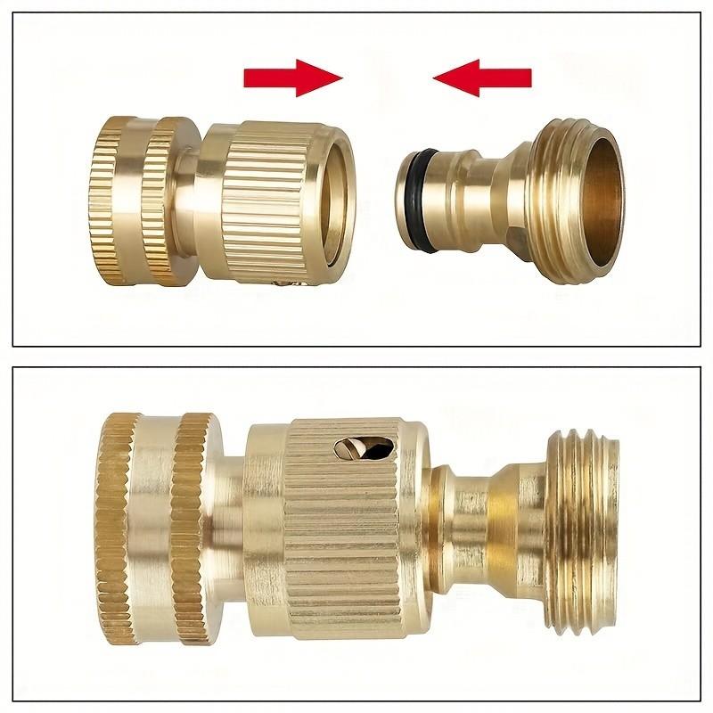 2 Quick Connect Hoses for Garden Faucet, Eu Standard Metal Material, Easy Connection Design, Compatible with 3/4 Inch Hose Fittings, Garden Hose Adapter, Garden Hose Connector, Water Hose Quick Connect