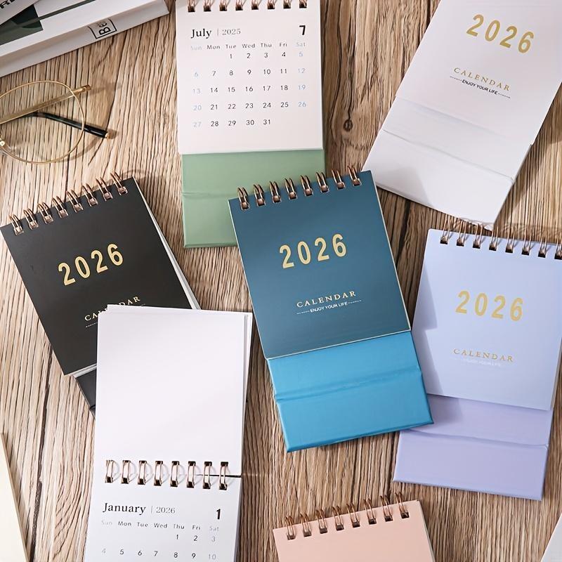 2026 Mini Desk Calendar, Monthly and Weekly Planner, Thick 250g Paper, Dual Wire Binding, Ideal for Home or Office Organization
