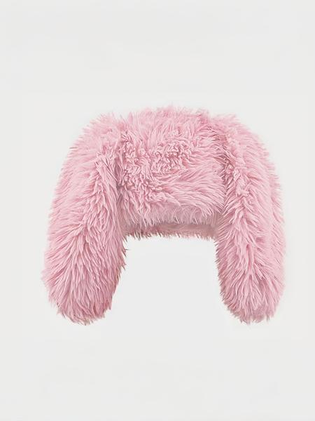 Cute Long Bunny Ear Plush Hat, Warm Ear Protection, Halloween Party Costume, Thickened Fisherman Cap, Fashion Street Accessory, Funny Bunny Hat