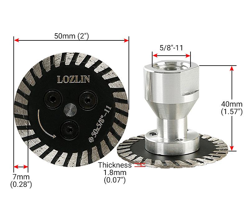 2PCS 2"(50MM) Diamond Saw Blade with Removable Flange - Professional Engraving Disc for Granite, Marble, Concrete, Stone - Angle Grinder Grinding Carving Tool Cutting Hardware