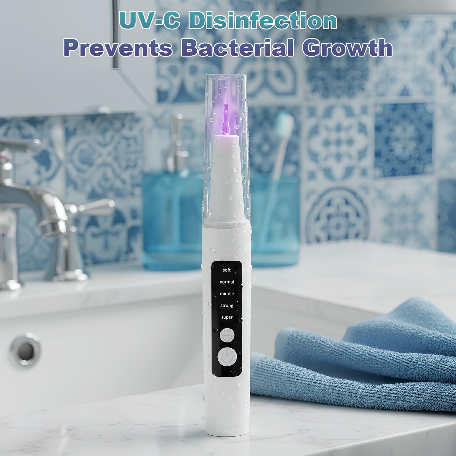 Oral Plaque/Tartar Remover for Teeth, Electric Tooth Cleaner Tartar Remover for Teeth with LED Light,5 Modes Rechargeable Teeth Cleaning Kit with Dental Tools, 3 Replaceable Heads for Adult Pet Safe Use Removable Adjustable