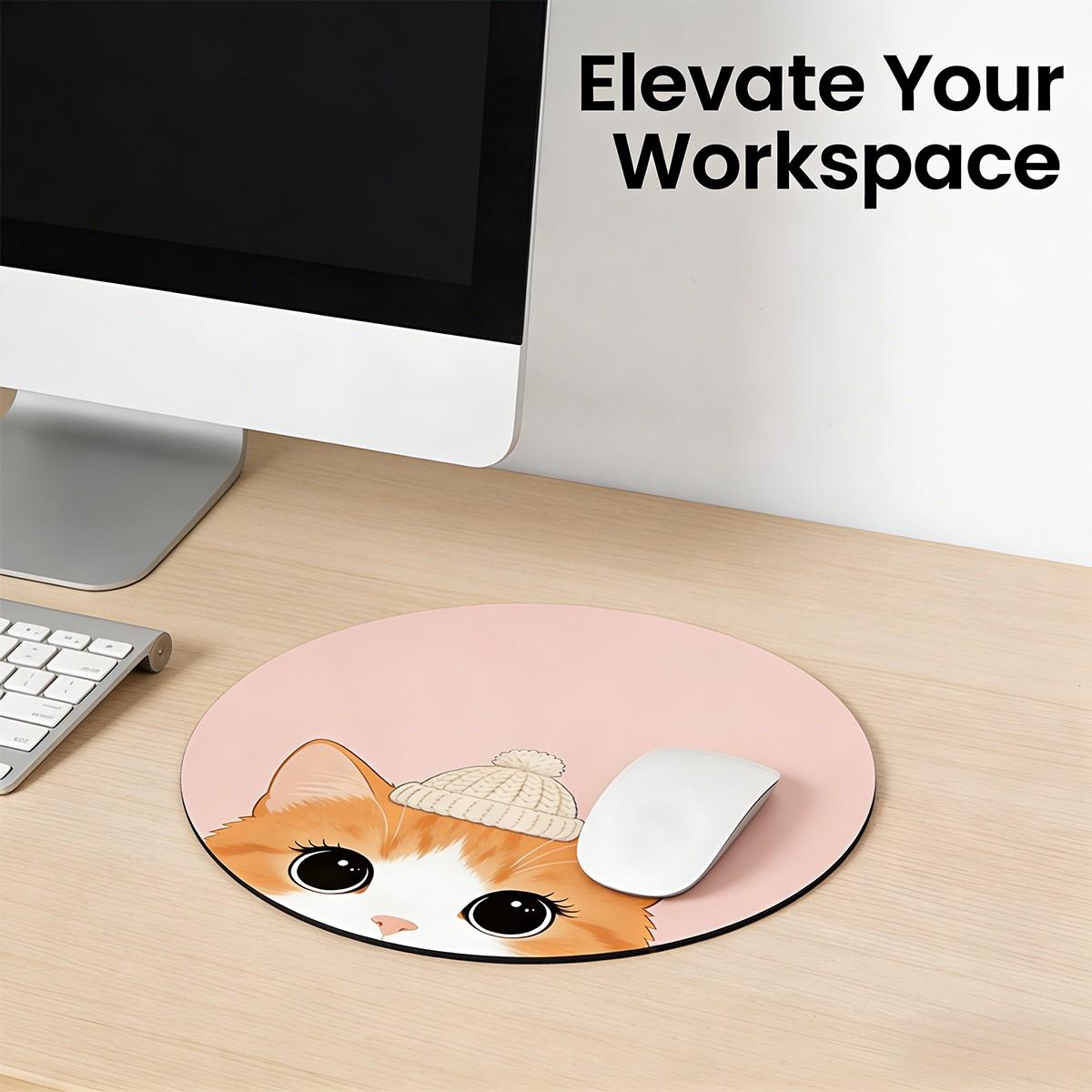 Fashionable Round Mouse Pad, Non-Slip Rubber Base, Small Desktop Mat for PC/laptop, Gaming/mouse Pad, Office Use, Gift for Women - 7.87 Inches
