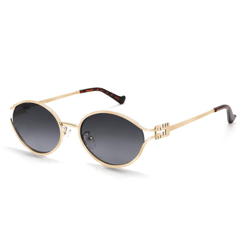 Retro Oval Sunglasses for Women Men Small  Sunglasses Trendy Gold Frame Round Shades Cute Designer Sunnies