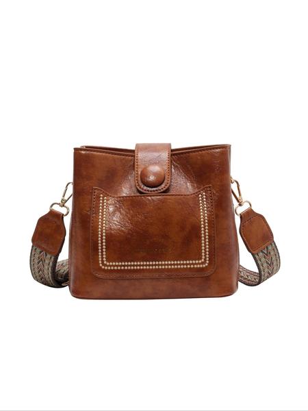 Classic style retro women's small bag, bucket bag, crossbody bag, shoulder bag, exquisite, simple, unique, atmospheric, versatile solid color small bag, fashionable bags, suitable for going out, shopping, commuting