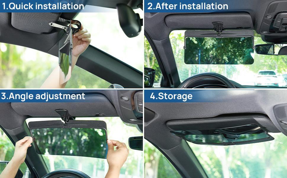Joytutus Sun Visor for Car - Universal Anti-Glare Polarized Visor Extender with UV400 Protection & Clear Vision - Quick 5-Sec Installation - 12.6" x 5" Lens Size - Safe Driving Windshield Sunshade Joytutus Sun Visor for Car - Universal Anti-Glare Polarized Visor Extender with UV400 Protection & Clear Vision - Quick 5-Sec Installation - 12.6" x 5" Lens Size - Safe Driving Windshield Sunshade