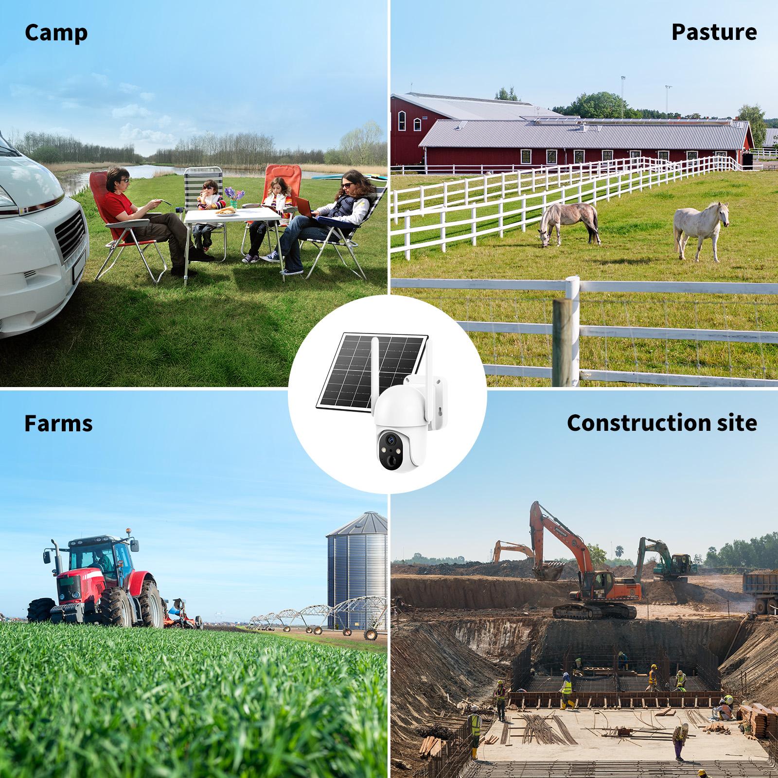 4G LTE Cellular Solar Surveillance Security Camera – 2K HD Video 360° View,NoWiFi, Remote APP Controlled,WaterProof,MotionActivated, NightVision, 4GData Card Included (Data refill is required for Unlimited 4G data usage) Connection