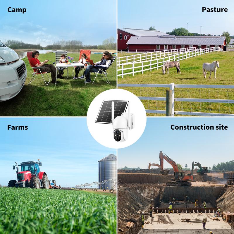 4G LTE Cellular Solar Surveillance Security Camera – 2K HD Video 360° View,NoWiFi, Remote APP Controlled,WaterProof,MotionActivated, NightVision, 4GData Card Included (Data refill is required for Unlimited 4G data usage) Connection