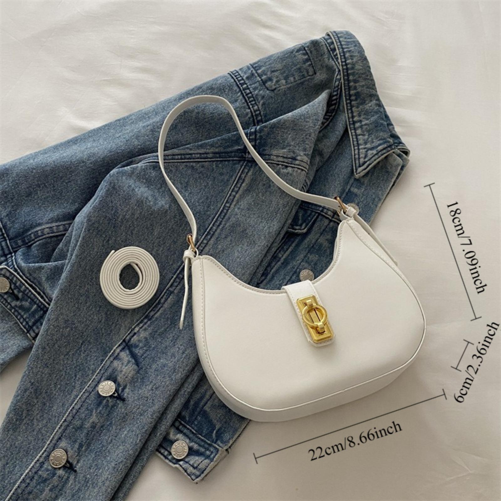 Trendy Crescent Shoulder Bag for Women, Chic Underarm Crossbody Purse, Minimalist Everyday Handbag, Stylish Small Crescent Bag, Versatile Commuter Bag for Work & Casual Use