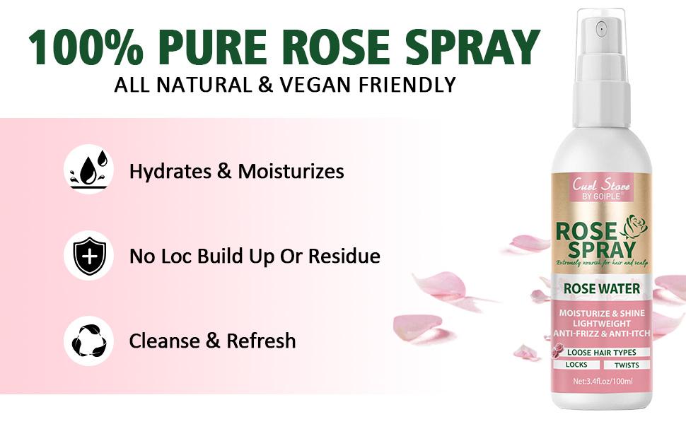 Keratin Hair Serum and Rosewater Spray for Anti-Frizz and Smooth Hair - Curl Defining Brush for Curly Haircare Daily Comfort  Blend