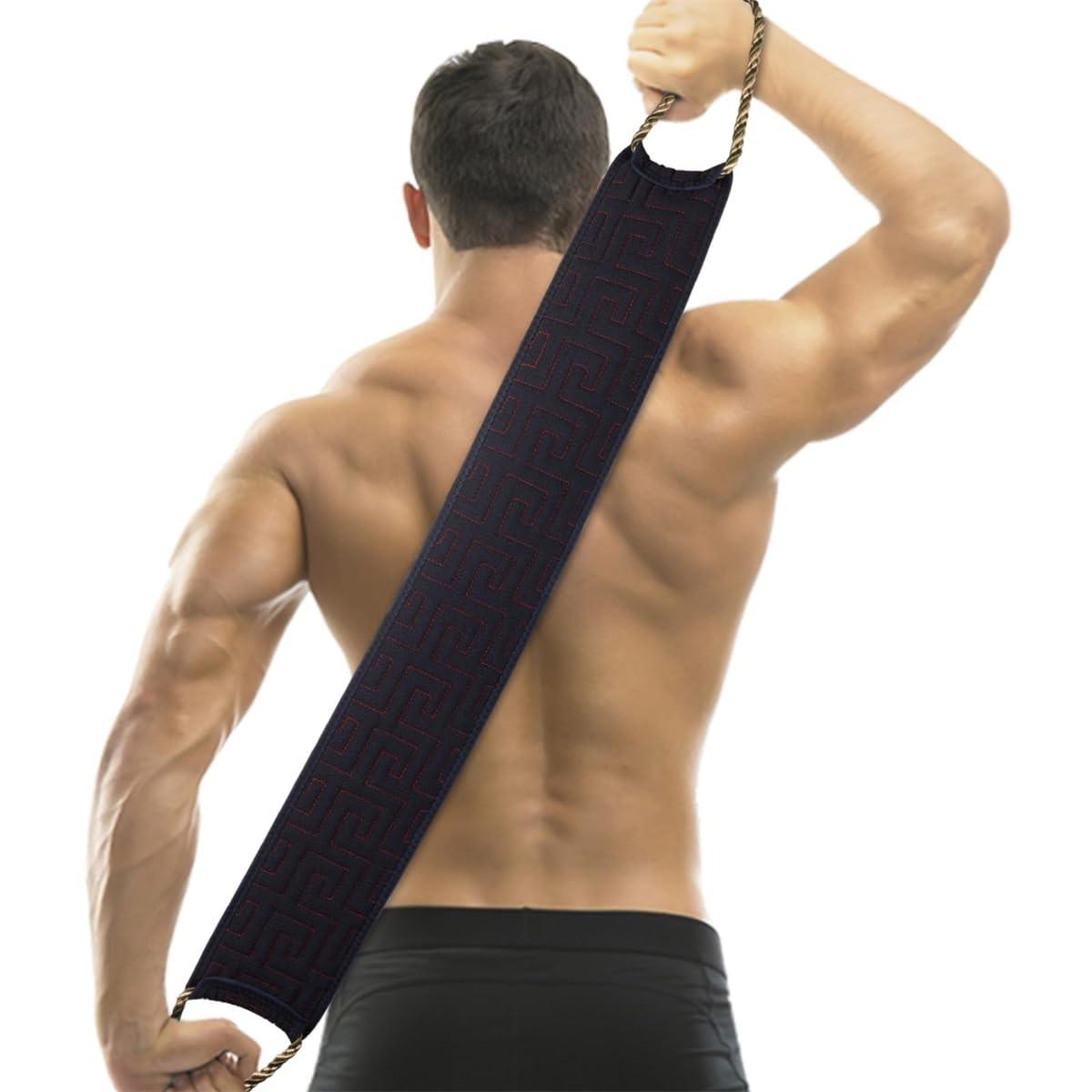 Shower Exfoliating Back Brush, 34 Inch (86.3 Cm) Back Cleaning Brush with Handle, Dual-Sided Body Exfoliation Tool, Suitable for Men and Women