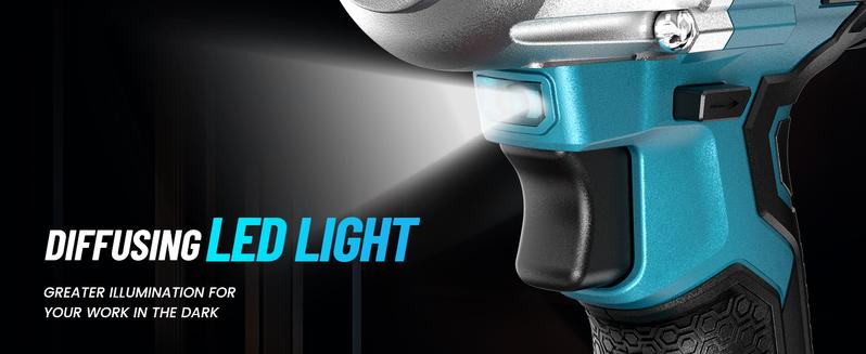 Seesii Cordless Brushless Impact Wrench 1/2 inch, (450N.m) 332Ft-lbs Max Torque Electric Impact Wrench One 4.0Ah Battery, Charger & 4 Sockets, Power Impact Driver for Car Home, Black Friday Deals