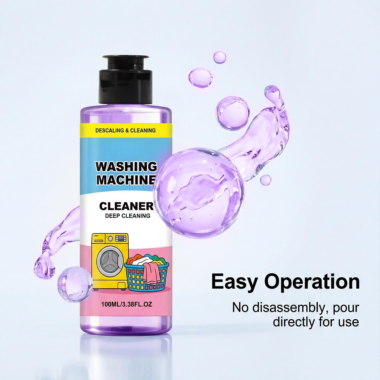 Washing Machine Cleaner Liquid, Deep Cleaning Descaler, Remove Odor, Grime & Limescale, Suitable for Front Load & Top Load Washer, 100ml