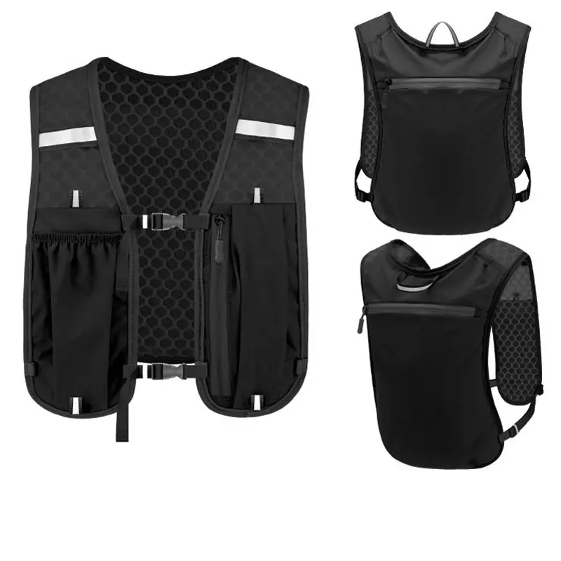 Lightweight Nylon Running & Cycling Vest with Reflective Chest Pocket, Durable Outdoor Athletic Jacket for Mountain, Long-Distance Running, Cycling, Athletic Gear