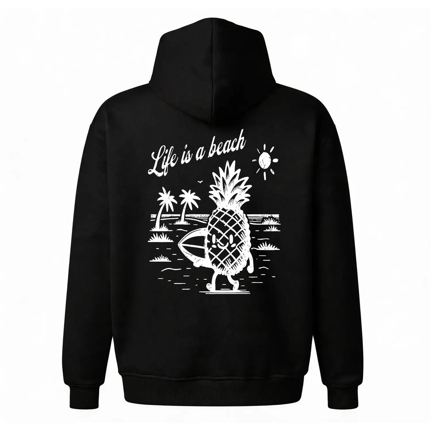 Y2K Funny Pineapple Back Graphic Hoodie, Retro 90s Style Streetwear, Oversized Baggy Fleece Pullover, Cozy Comfortable Unisex Casual Wear, Vintage Aesthetic Everyday Loungewear, Versatile Cheap Gift for Him/Her, Birthday Comfy Outfit