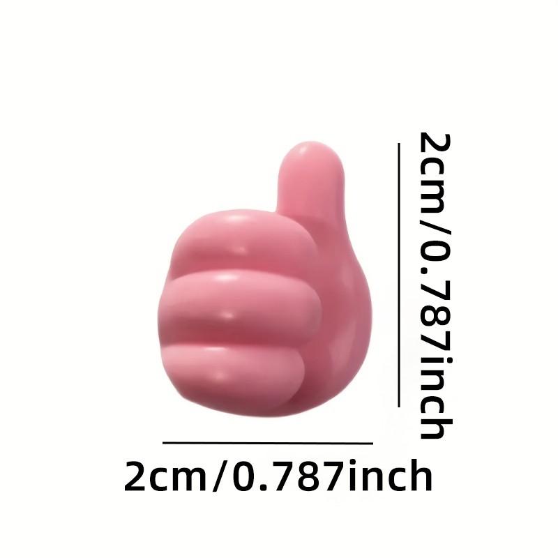 5-Piece Thumb-Shaped Organizer Set, Random Color, Multi-Functional Adhesive Hooks, Cable Management Clips, No Drilling Sticky Hooks