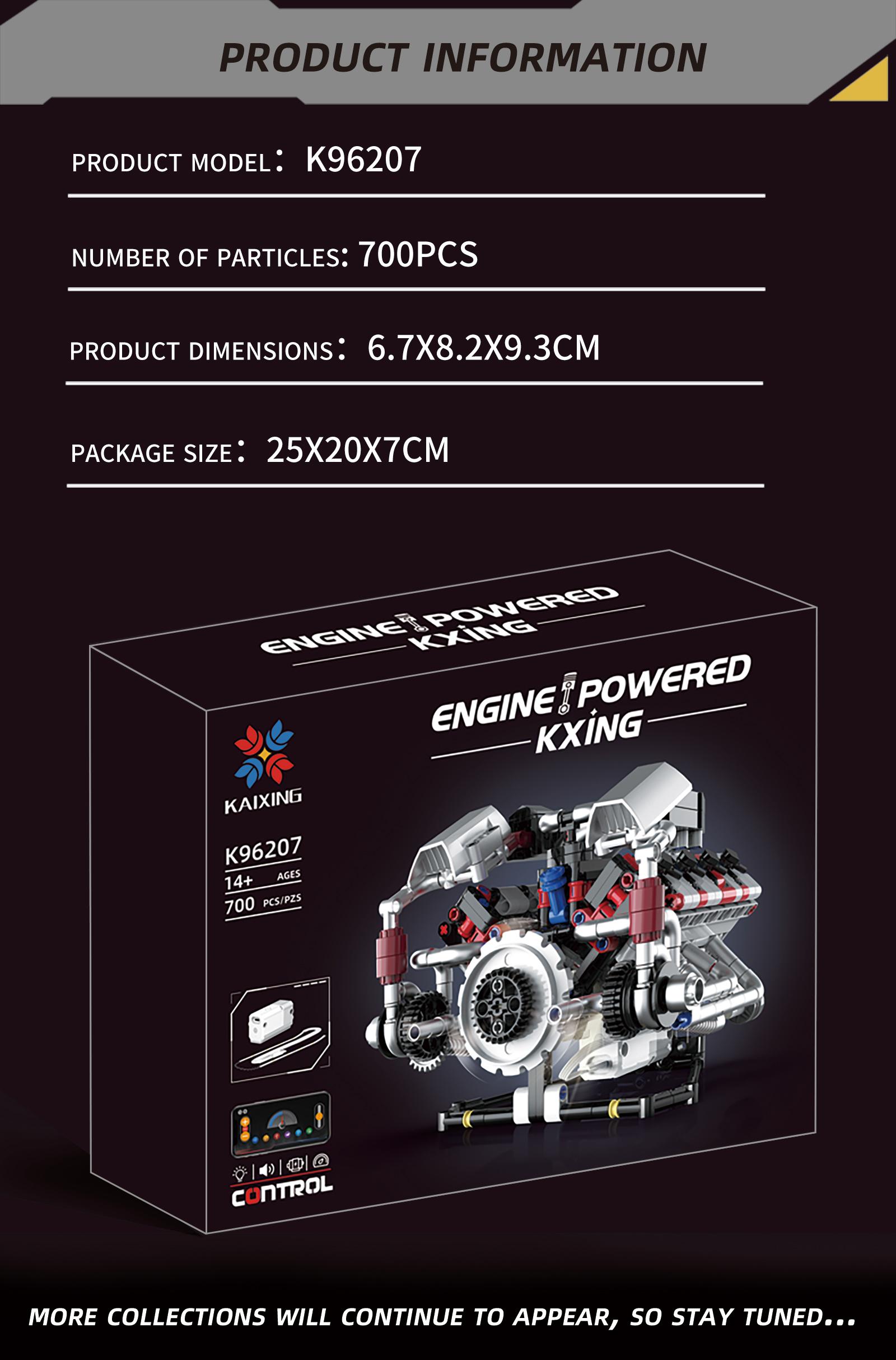 High-Performance V8 Engine Build Kit, Dynamic Transmission Model with Visible Gears, Stem Education Toy, Perfect Gift for Car Enthusiasts