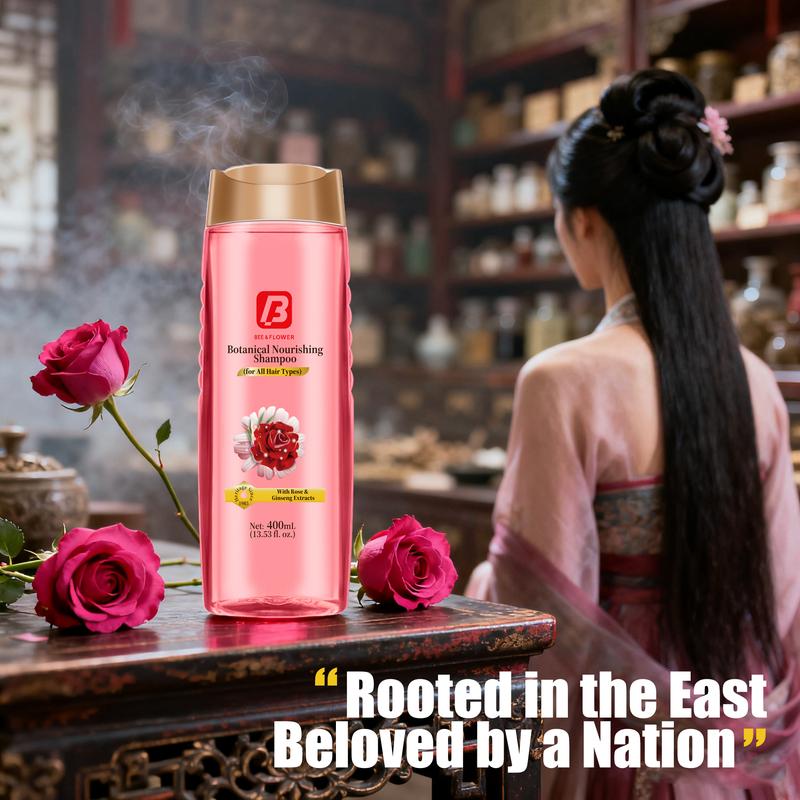 A New Way To Hair Care: BEE&FLOWER Ginger & Rose Shampoo - Sulfate-Free Formula To Manage Greasiness & Boost Fullness - For All Hair Types