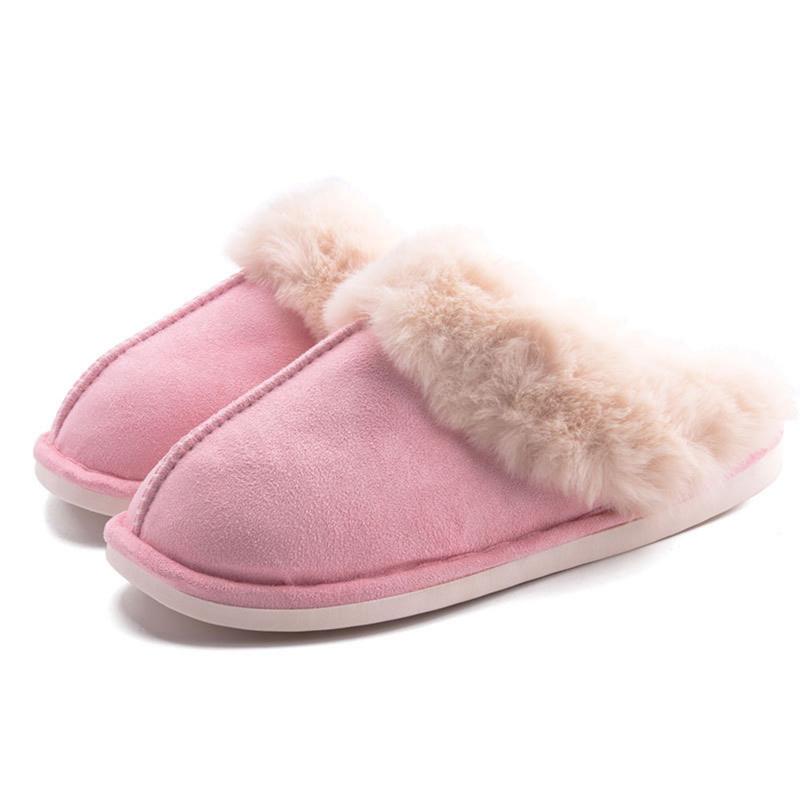 Women's Cozy Plush Fleece-Lined Slip-On Moccasins with Fluffy Detail - Non-Slip Winter Home Slippers with Platform Flat Sole