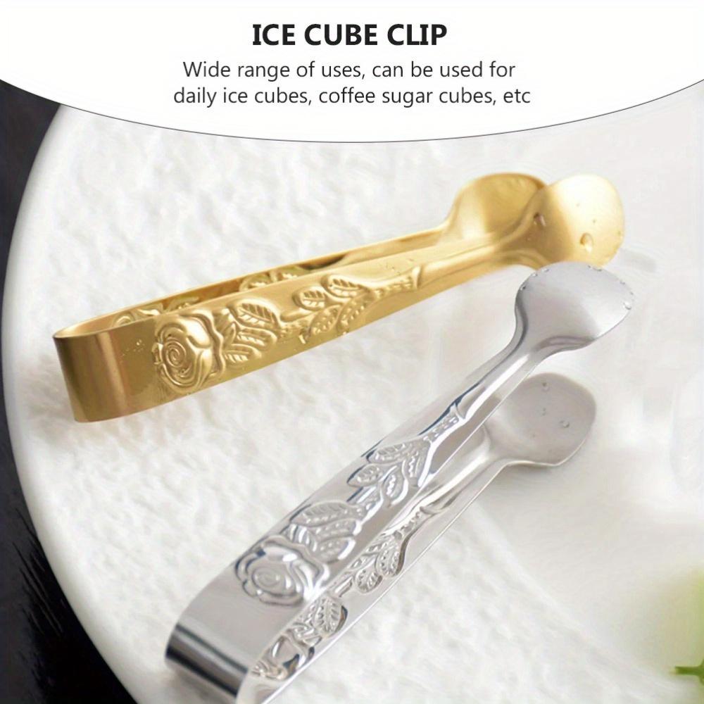 1pc ice tongs, sugar cube tongs, ice cube tongs, fruit tongs, bar ice bucket tongs, rose-shaped tongs, sugar tongs, mini food tongs, rose-patterned ice cube tongs, cookie tongs, lemon slice tweezers