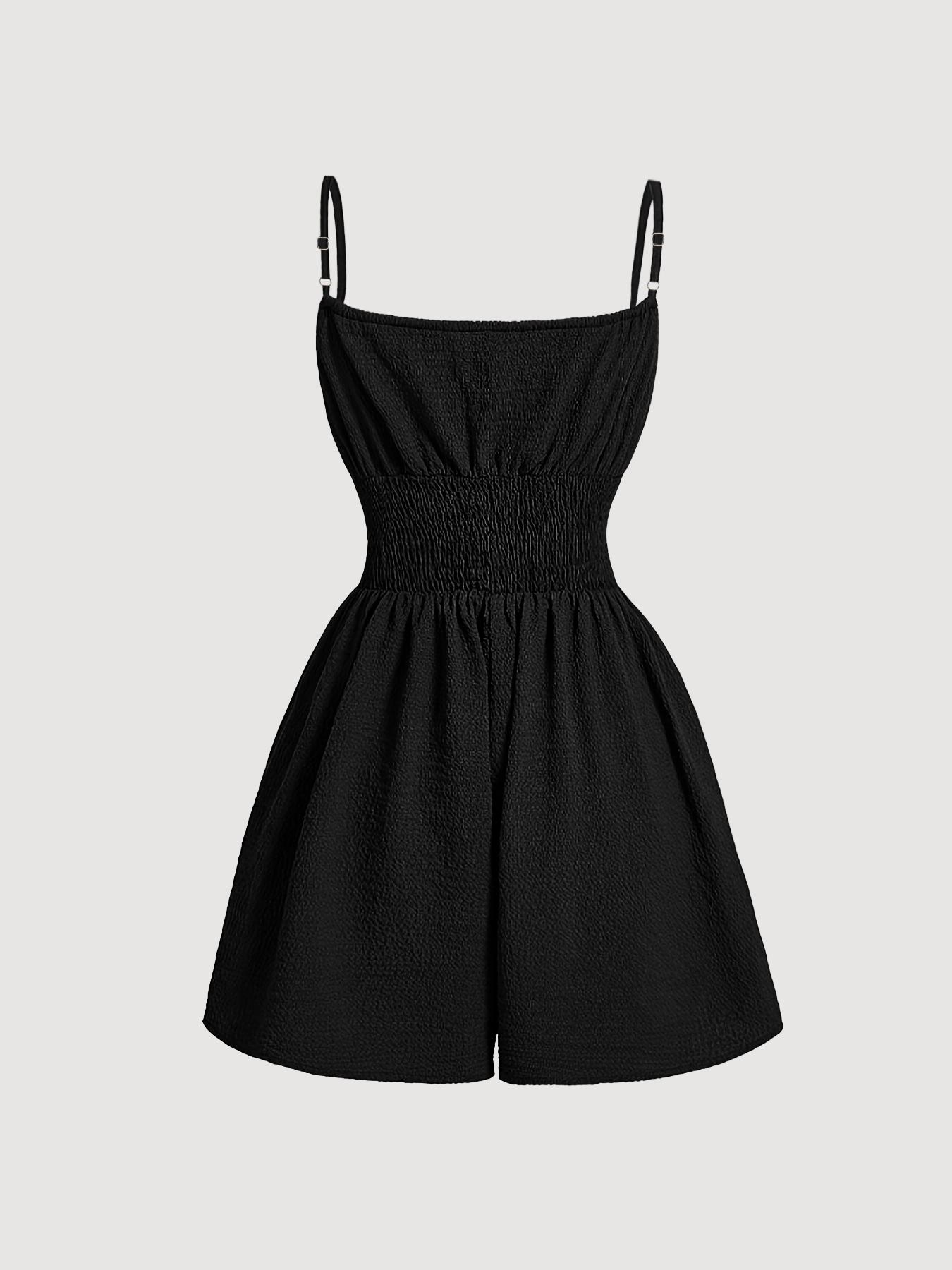 Women's Casual Sleeveless Romper with Front Tie and Elastic Waist, Stylish All-In-One Jumpsuit for Summer, Trendy Fashion for Ladies
