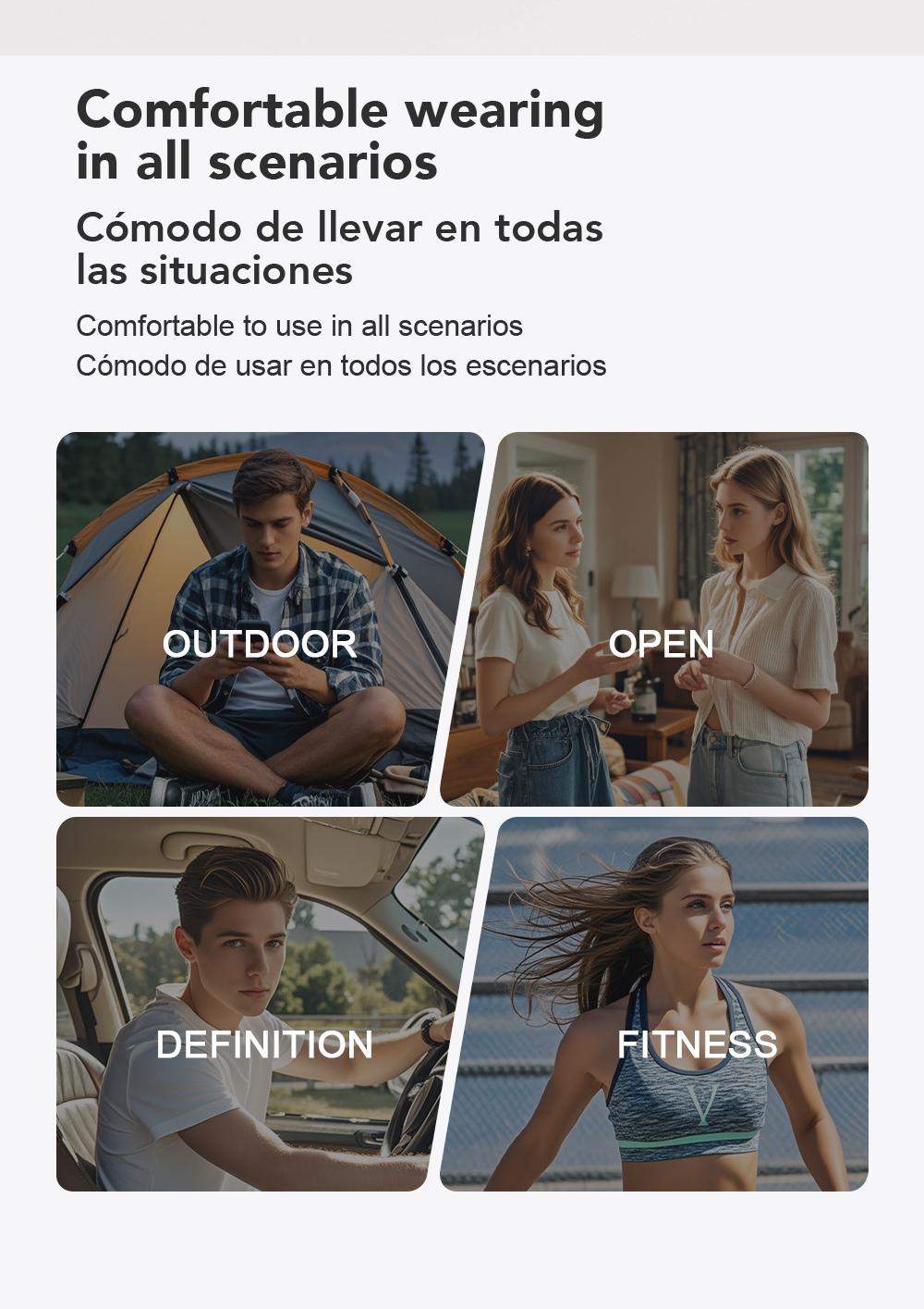 MINISO X28 OWS Open Ear Wireless Bluetooth Earbuds Support 135 Languages Real Time Bluetooth 58H Playback HIFI Stereo Fast Charging