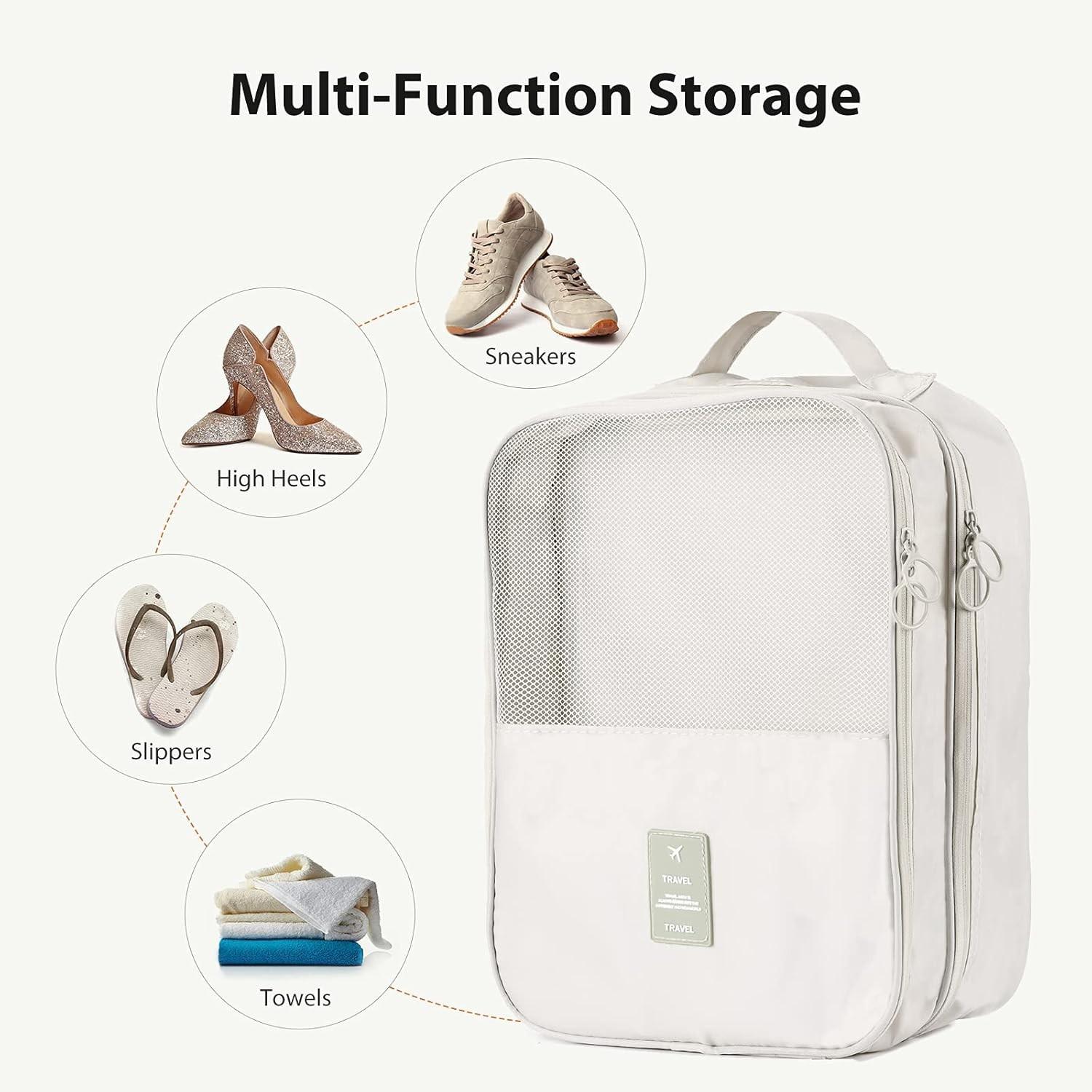 High Capacity Travel Shoe Bag, Holds 3 Pairs of Shoes, Durable Dust-Proof Breathable Storage, Comfort Handle, Ideal for Travel, Travel Organizer Bags