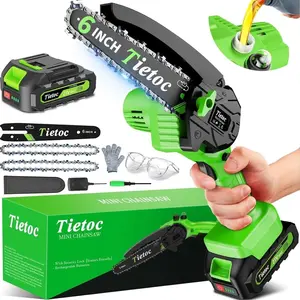 A Man's Tools Tietoc Chainsaw 6 Inch Mini Electric Chainsaw Cordless Battery Powered, Hand Held Saw for Wood/Trees Trimming, Tools for Household and Garden, Chain Saw Gift for Men Dad Husband Fathers Gardener 2026