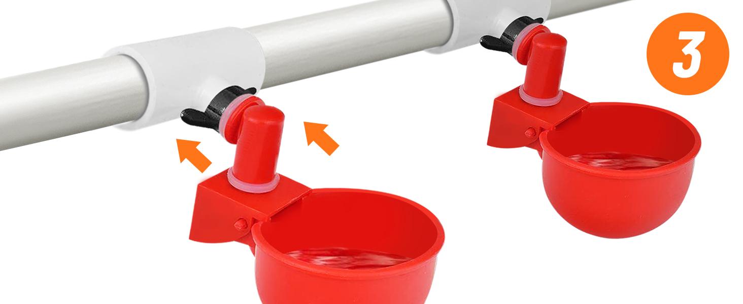 12-Piece PVC Tee Fittings for Automatic Chicken Waterer, Threaded Connectors That Connect Poultry Nipples, Cups, Feeders (Farm Animal & Poultry Feeding Supplies), Connects